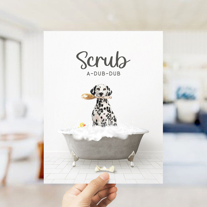 Dalmation Scrub A-Dub-Dub in Simple Gray Bath