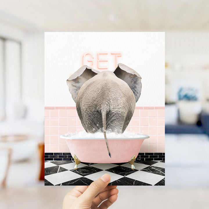 Elephant Back in Pink Get Naked Bath