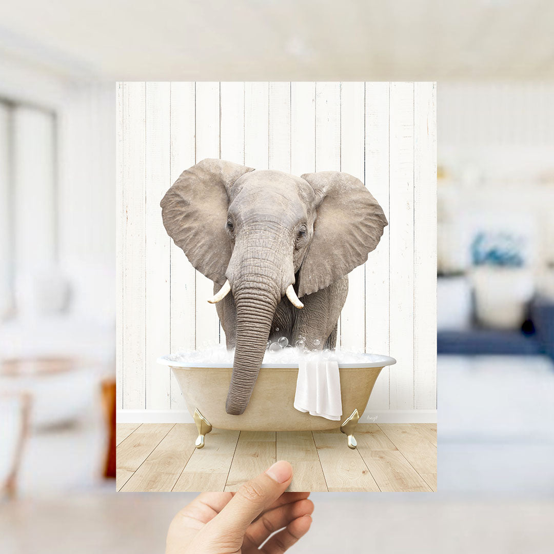Elephant Front in Farmhouse Bath