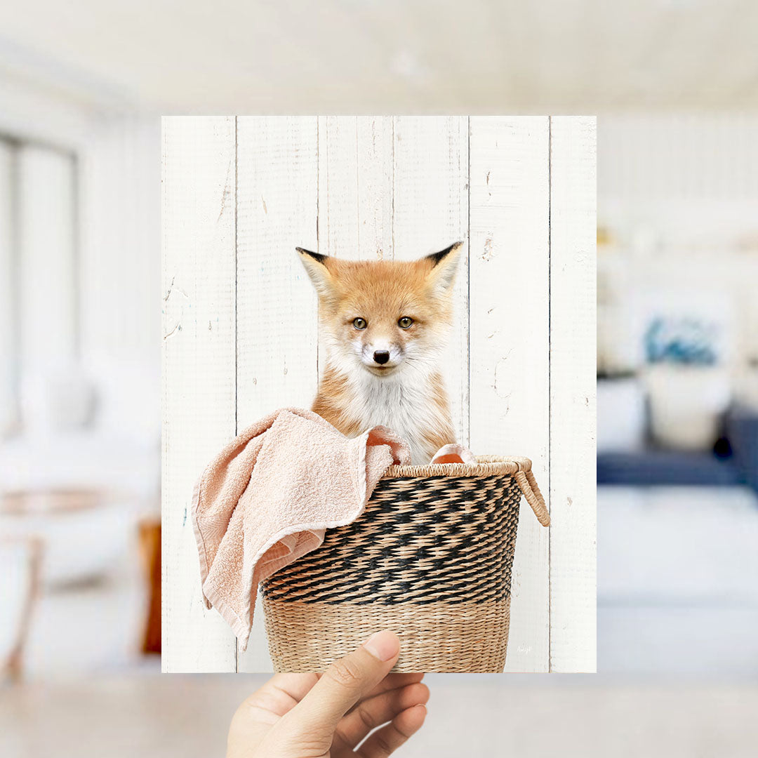 Fox in Laundry Basket - Farmhouse Wall