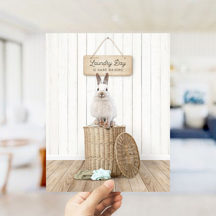 Snowshoe Hare Laundry Day is Hare Raising - Farmhouse Floor