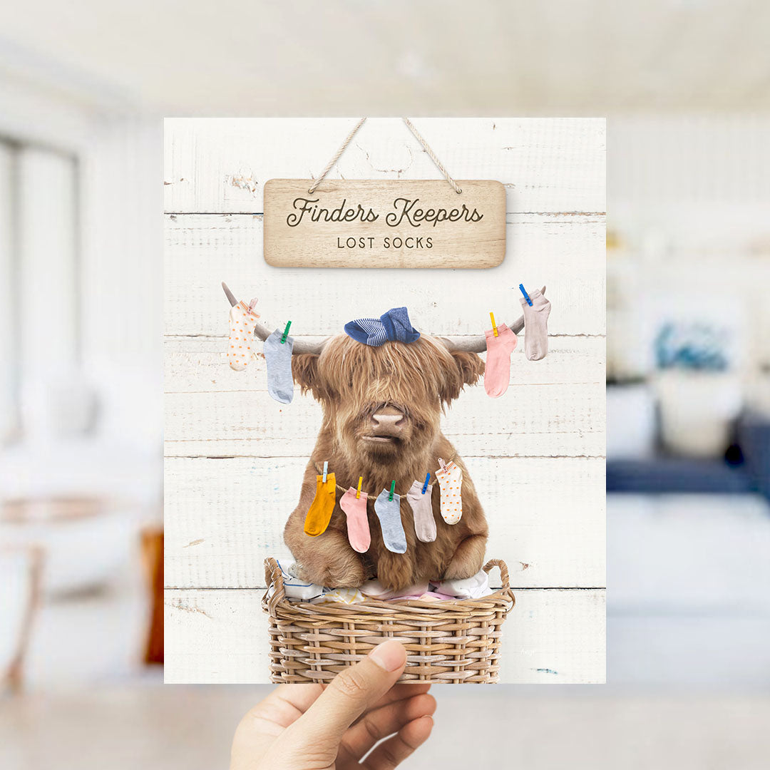 Highland Cow Finders Keepers - Farmhouse Wall Funny Sayings