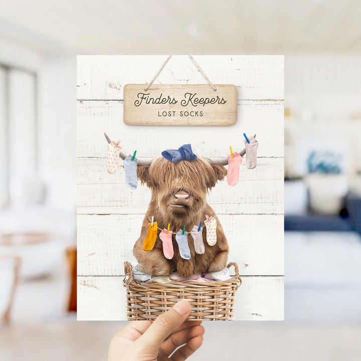 Highland Cow Finders Keepers - Farmhouse Wall Funny Sayings
