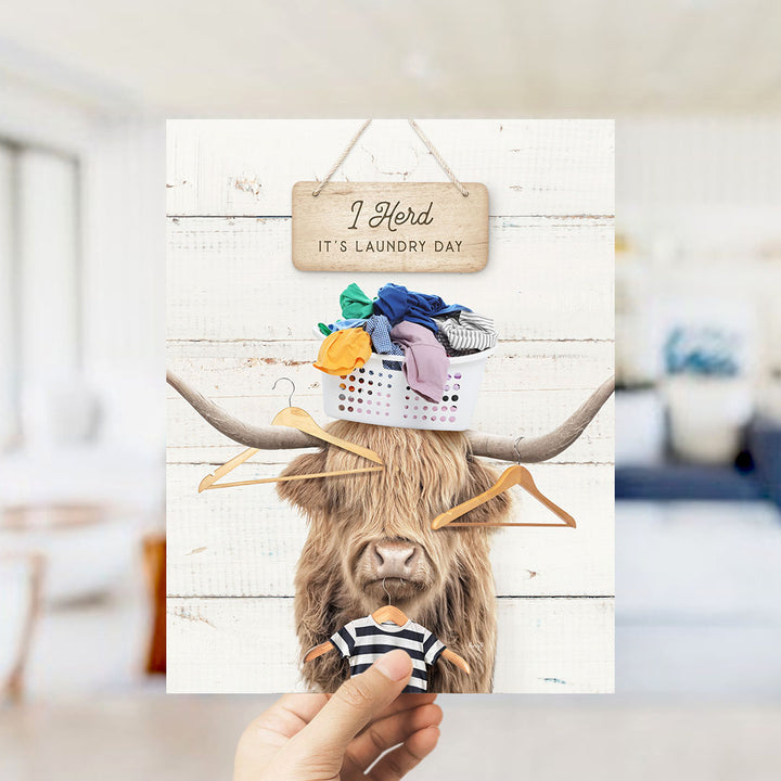 Highland Cow Baskethead with Hangers - Farmhouse Wall Funny Sayings