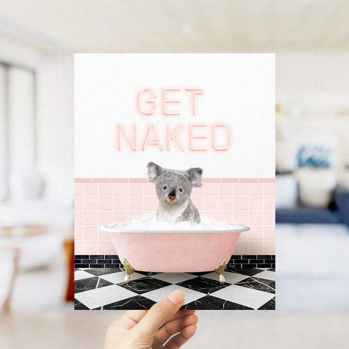 Koala Bear in Pink Get Naked Bath