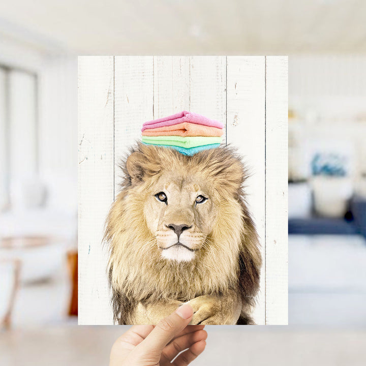 Lion with Folded Towels - Farmhouse Wall