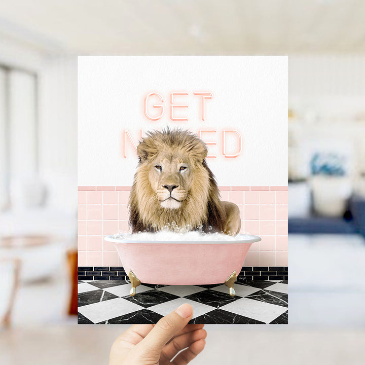 Lion in Pink Get Naked Bath