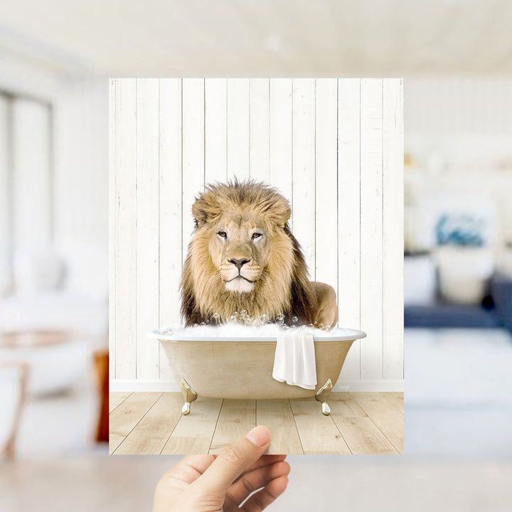 Lion in Farmhouse Bath