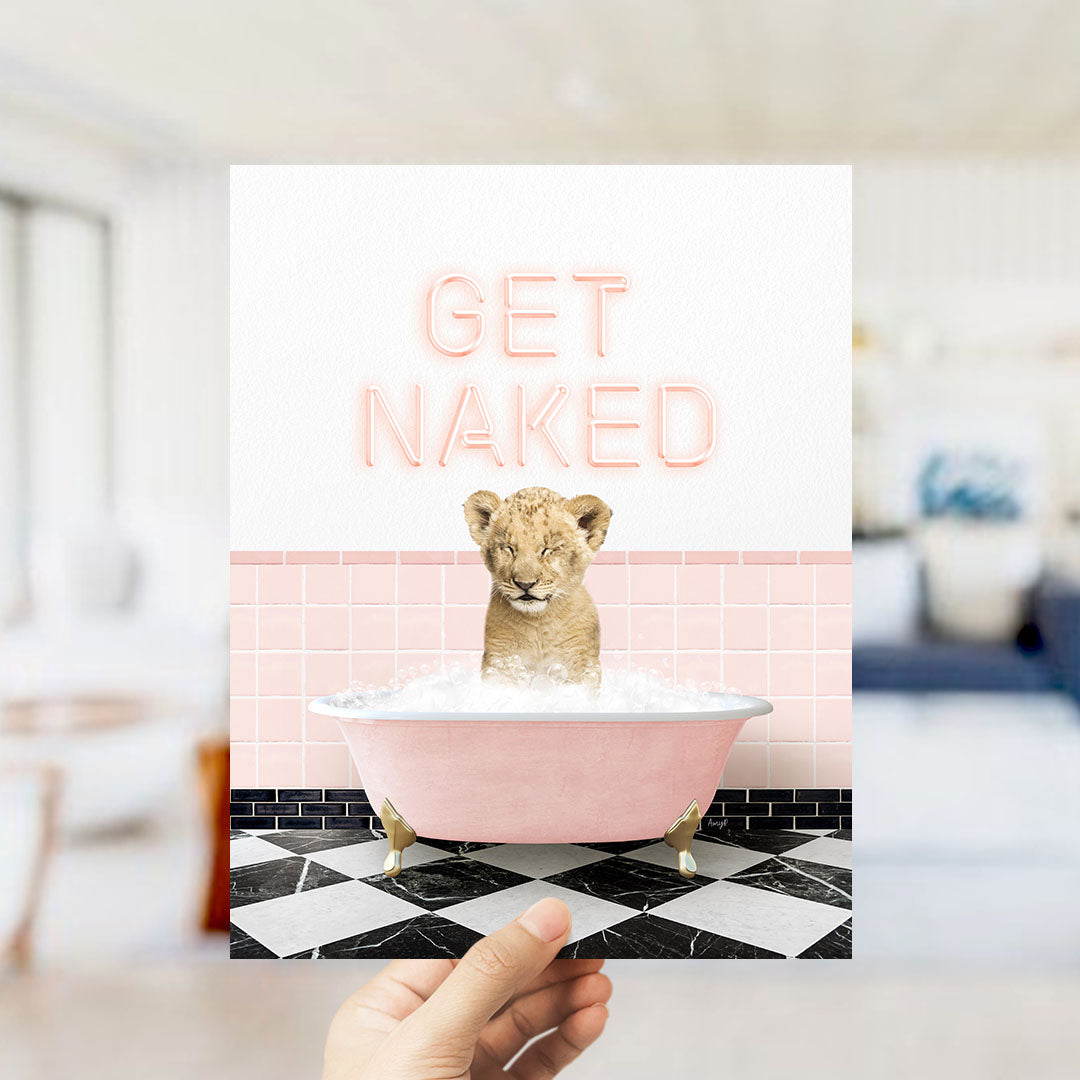 Lion Cub in Pink Get Naked Bath