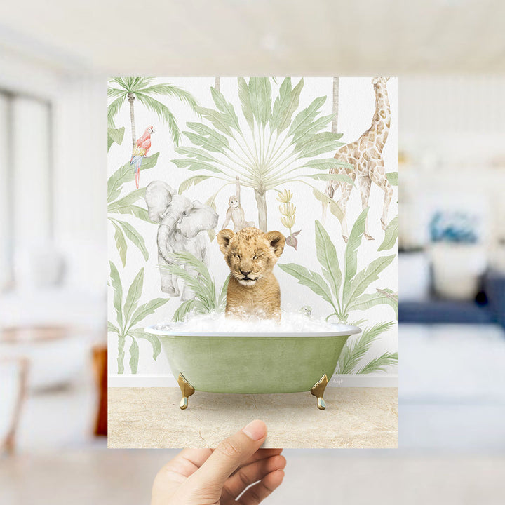 Lion Cub in Safari Bath