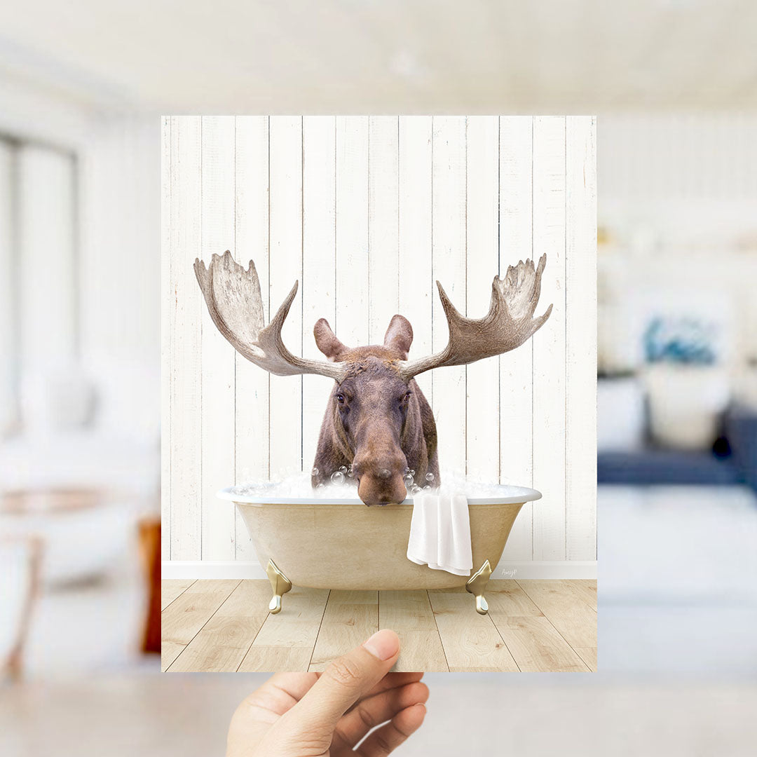 Moose in Farmhouse Bath