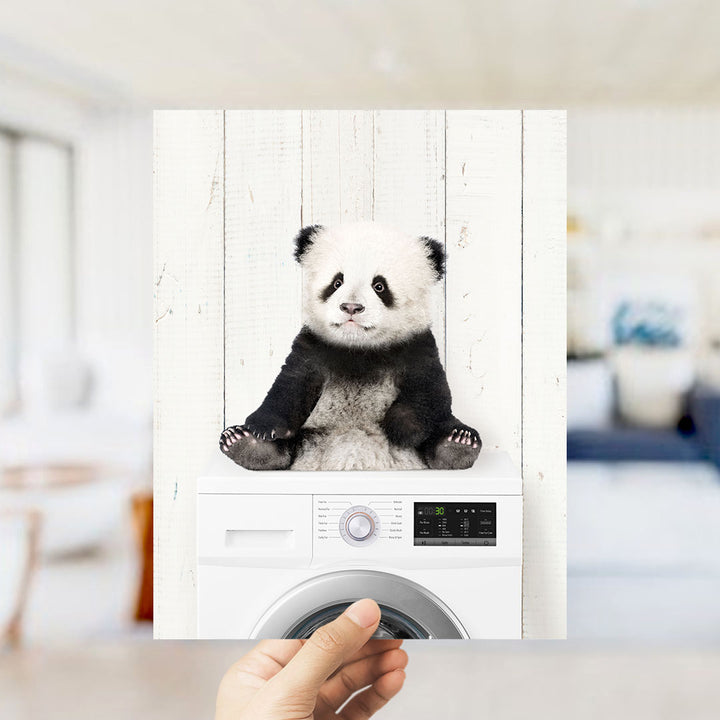 Baby Panda on Washing Machine - Farmhouse Wall