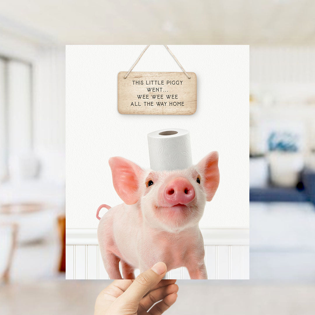 This Little Piggy Went Wee Wee - Bathroom Cottage White