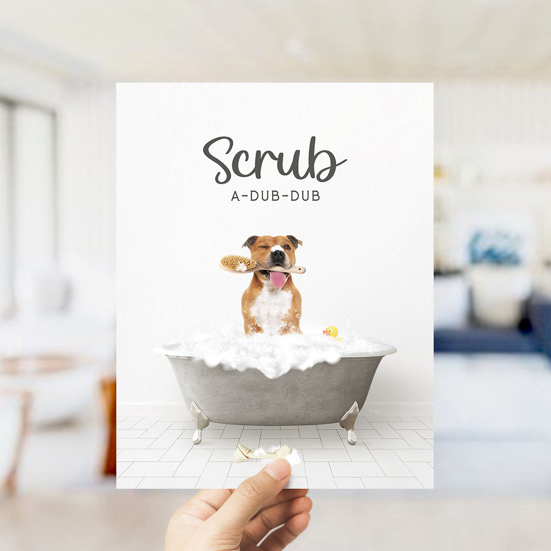 Pitbull Scrub A-Dub-Dub in Simple Gray Bath