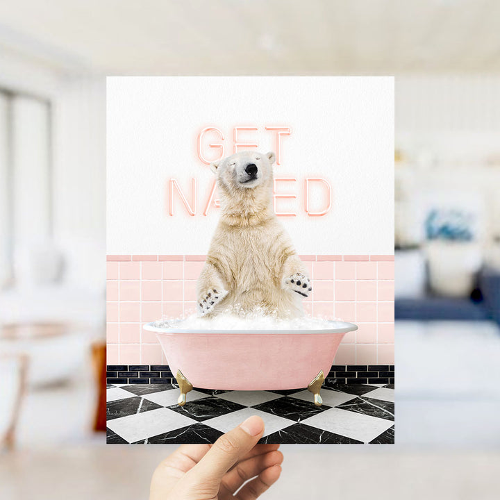 Polar Bear in Pink Get Naked Bath