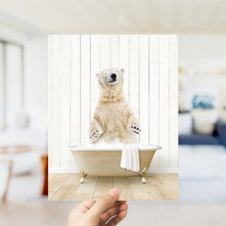 Polar Bear in Farmhouse Bath
