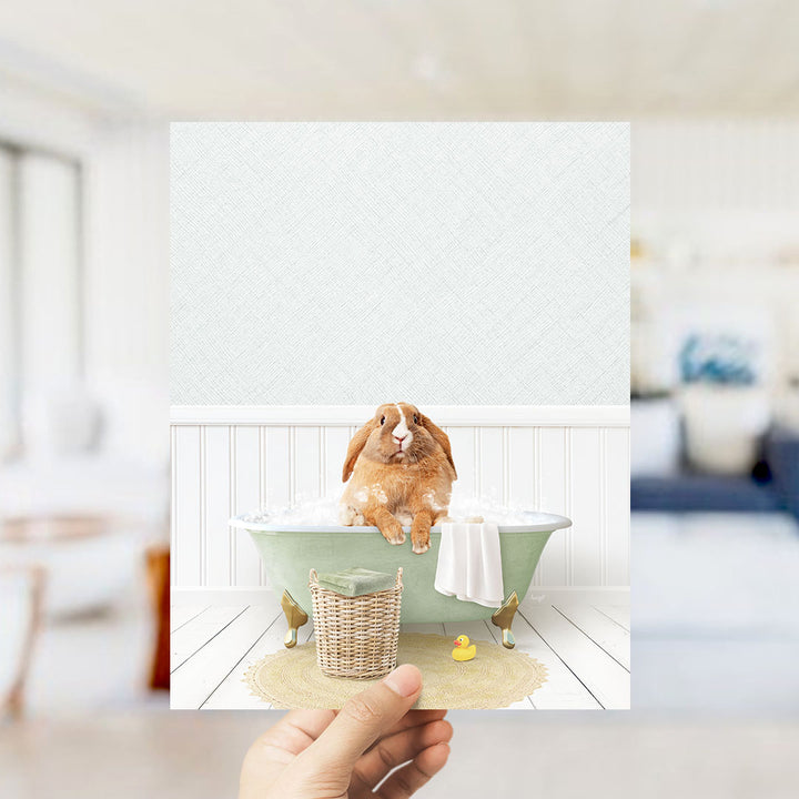Pudgy Bunny in Cottage Green Bath