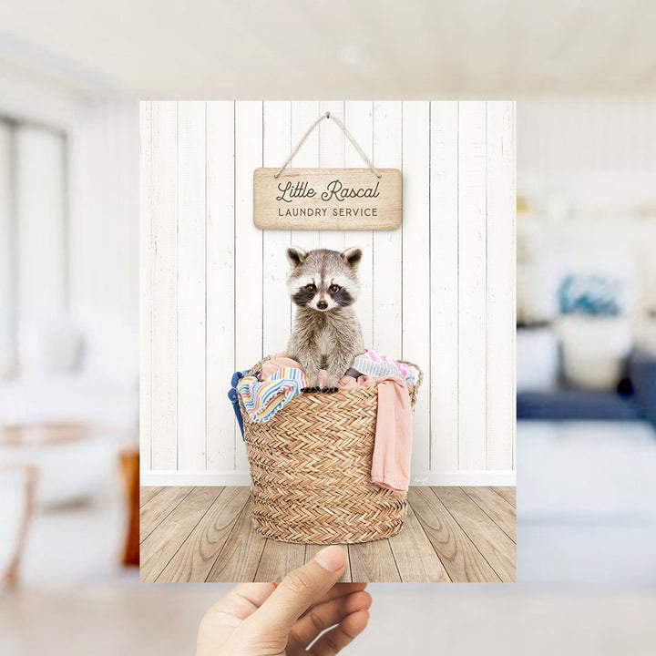 Raccoon Little Rascal Laundry Service - Farmhouse Floor