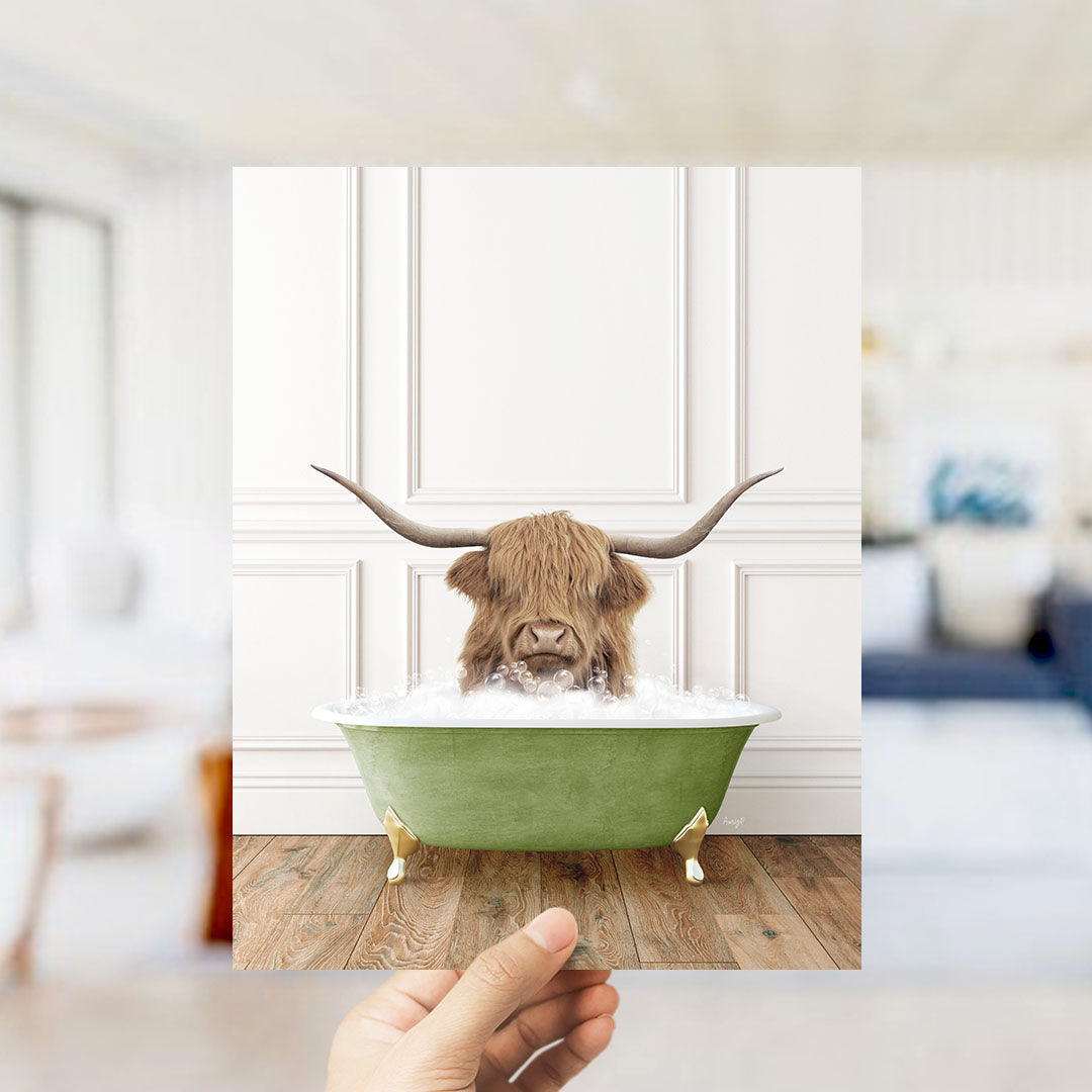Highland Cow "Randall" in Transitional Bath Style