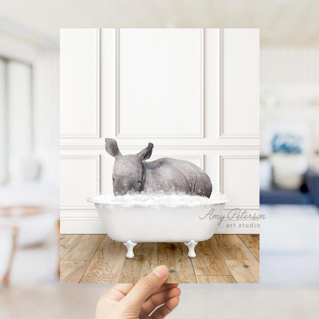 Baby Rhino in Traditional Panel Bath Style