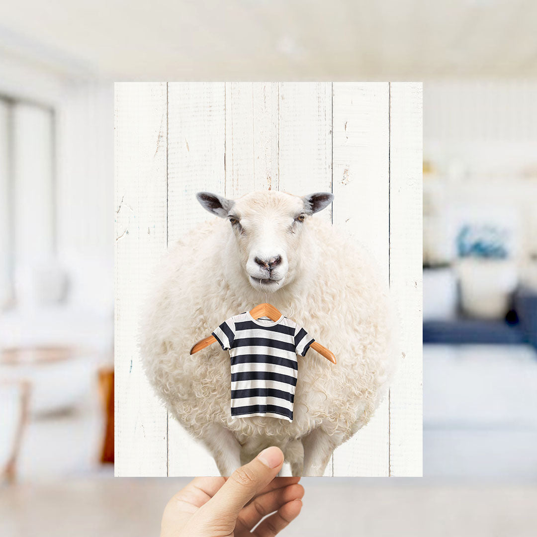 Sheep With Clothes Hanger - Farmhouse Wall