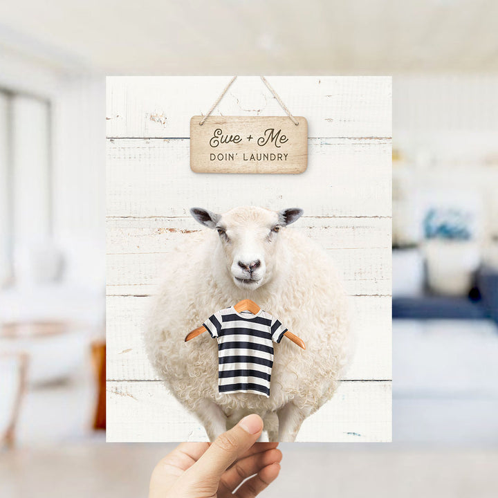 Sheep with Laundry Hanger - Farmhouse Wall Funny Sayings