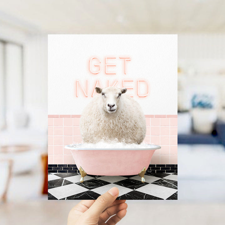 Sheep in Pink Get Naked Bath