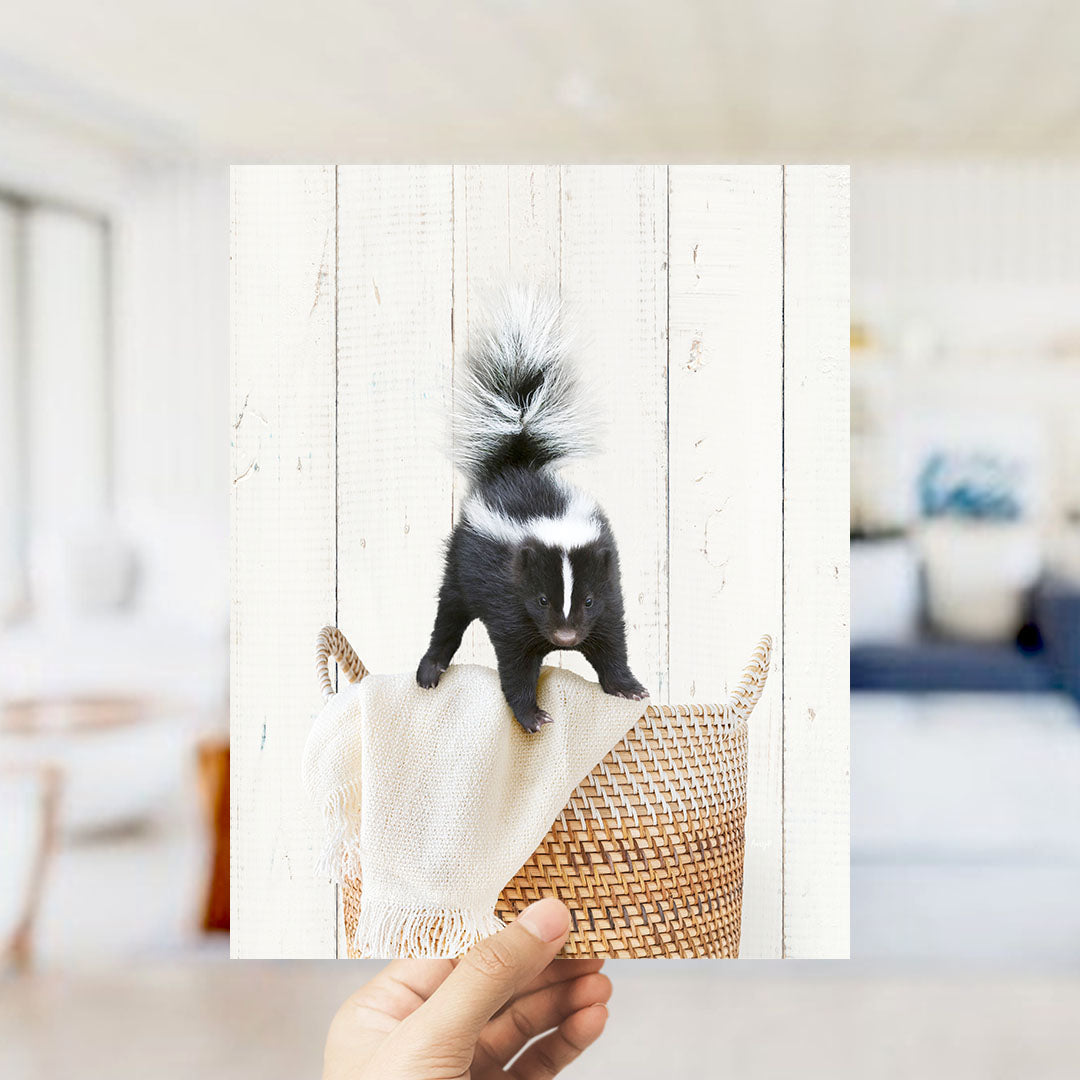 Skunk in Laundry Basket - Farmhouse Wall