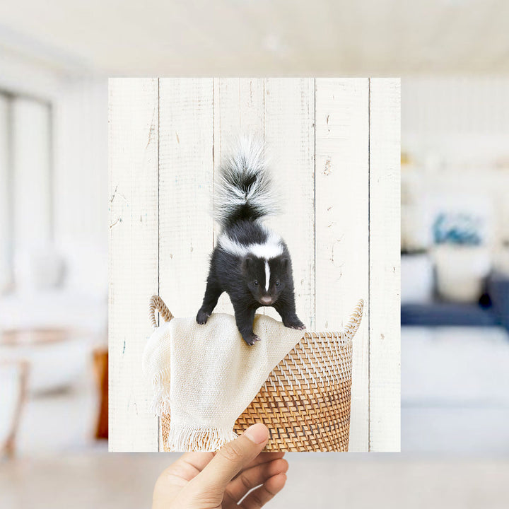 Skunk in Laundry Basket - Farmhouse Wall