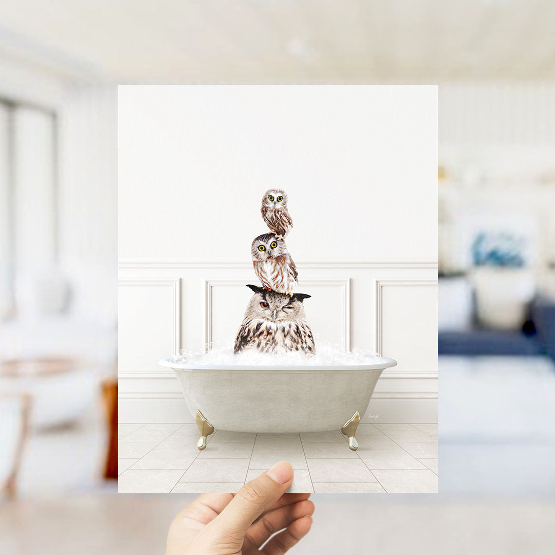 Stacked Owls in Modern Neutral Bath