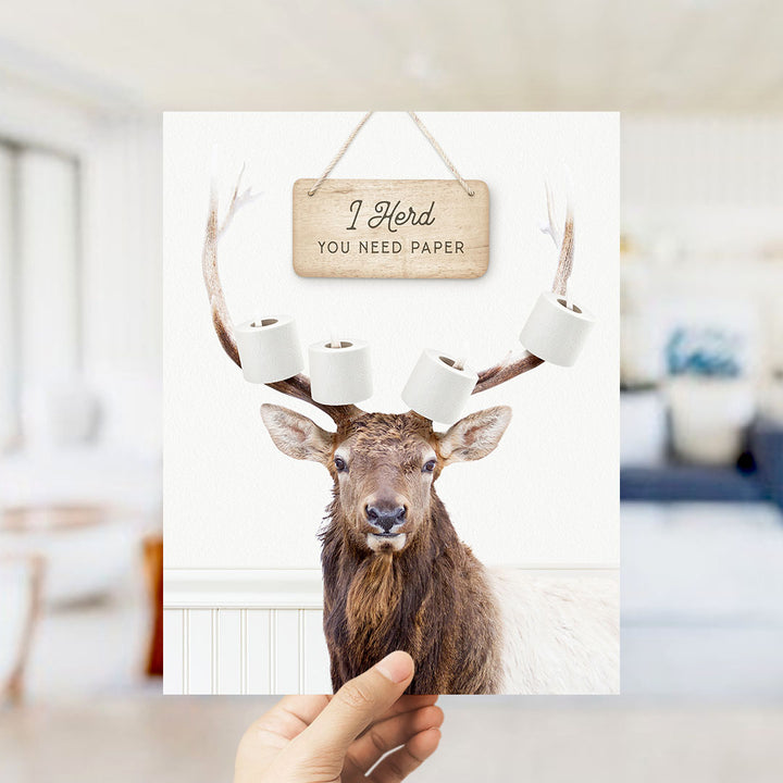 Stag I Herd You Need Paper - Bathroom Cottage White