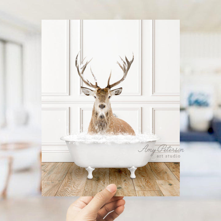 Male Deer in Traditional Panel Bath Style