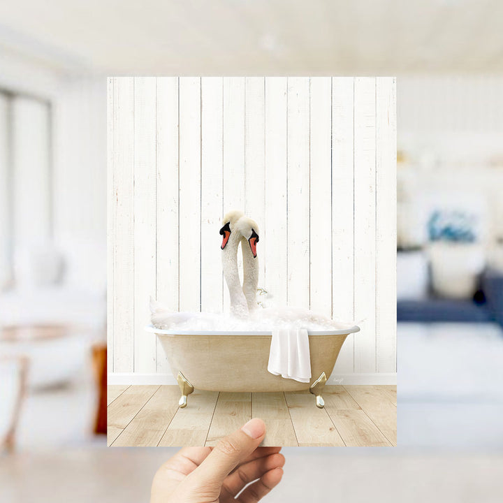 Swans in Farmhouse Bath