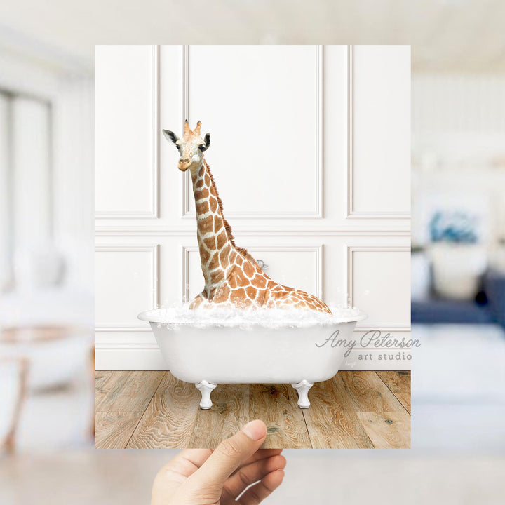 Tall Giraffe in Traditional Panel Bath Style