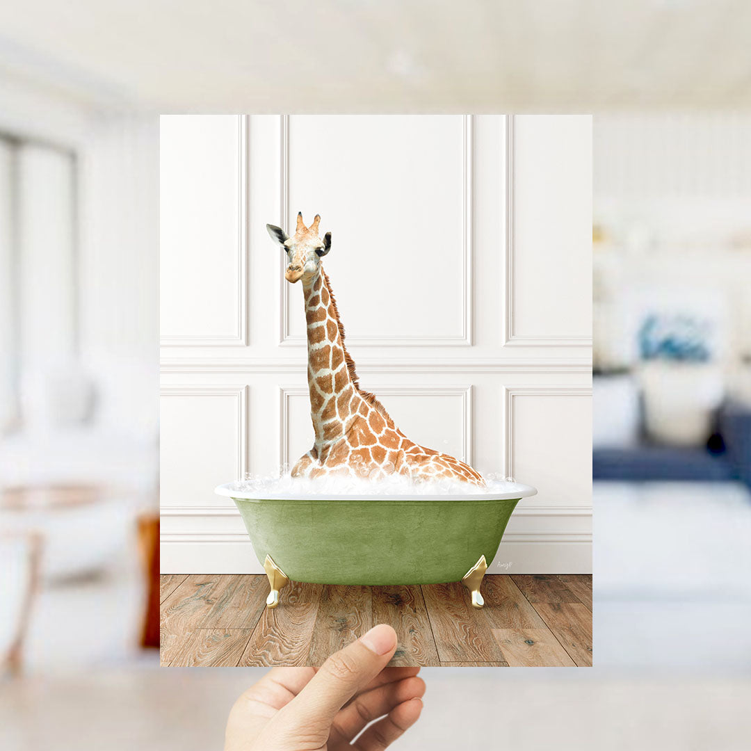 Tall Giraffe in Transitional Bath Style