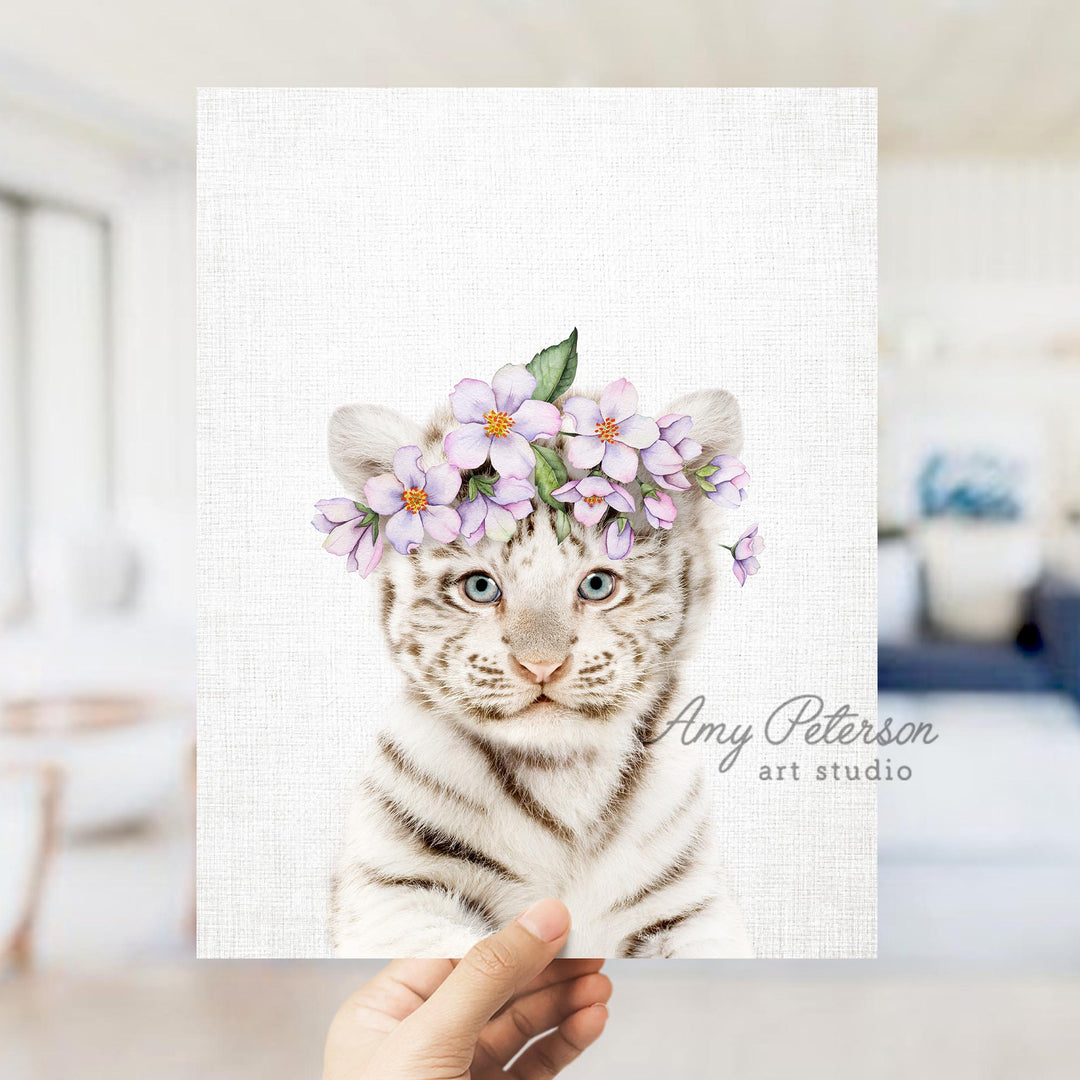 Baby White Tiger Cub Flower Crown