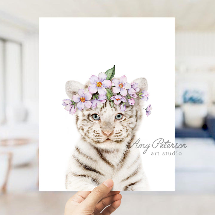 Baby White Tiger Cub Flower Crown