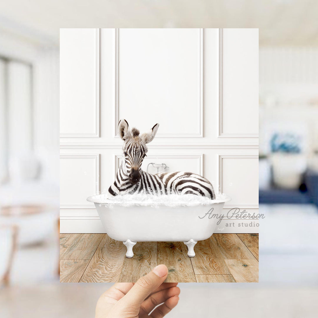 Baby Zebra in Traditional Panel Bath Style