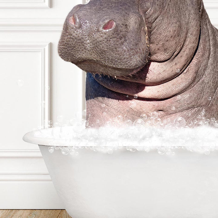 Hippo and Bird in Traditional Panel Bath Style