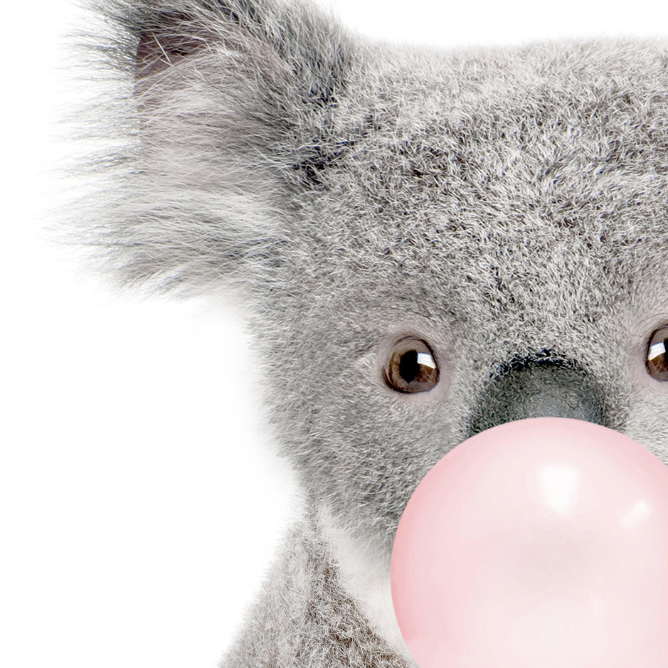 Baby Koala Blowing Pink Bubble Gum