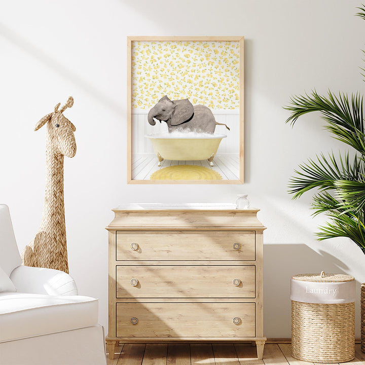Baby Elephant No2 in Cottage Yellow Bath