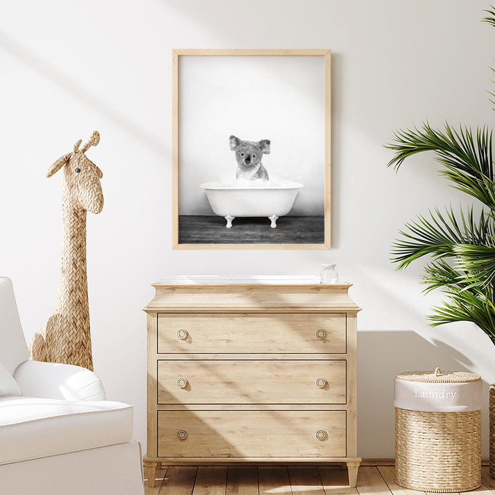 Koala Bear in Rustic Black and White