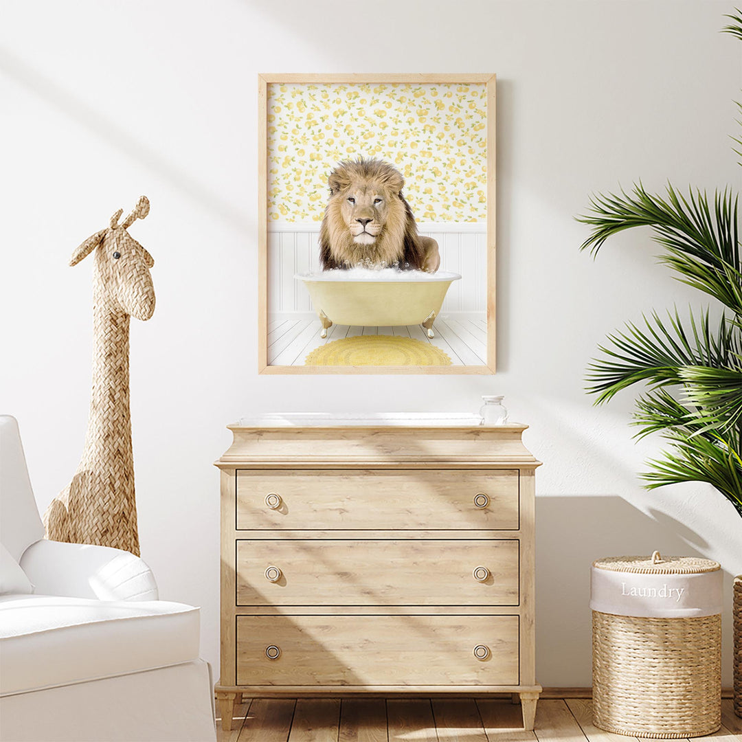 Lion in Cottage Yellow Bath