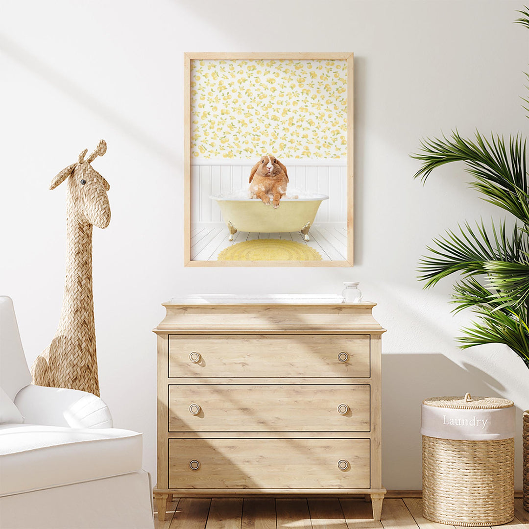 Pudgy Bunny in Cottage Yellow Bath