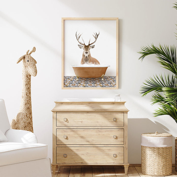 Male Stag Deer in Mediterranean Bath