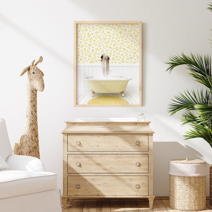 Swans in Cottage Yellow Bath