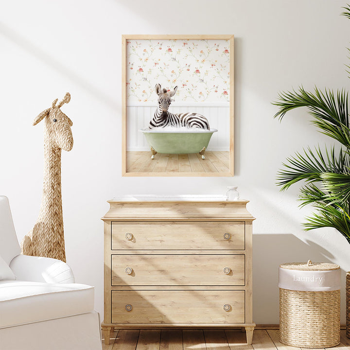 Baby Zebra in Country Cottage Bath