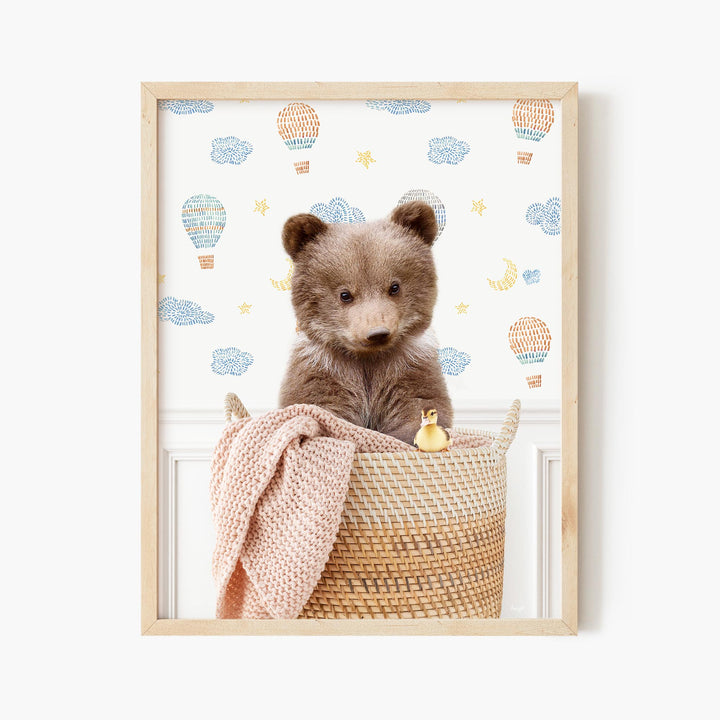 Baby Bear Cub in Laundry Basket - Assorted Wallpapers