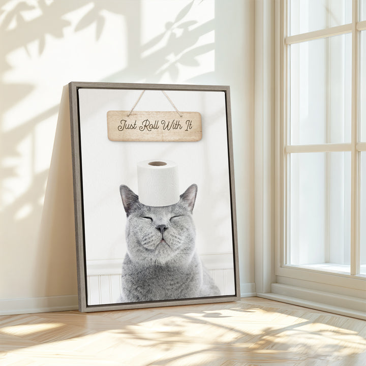 Cat "Just roll with it" - Bathroom Cottage White