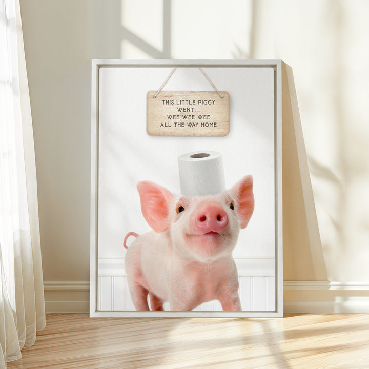 This Little Piggy Went Wee Wee - Bathroom Cottage White